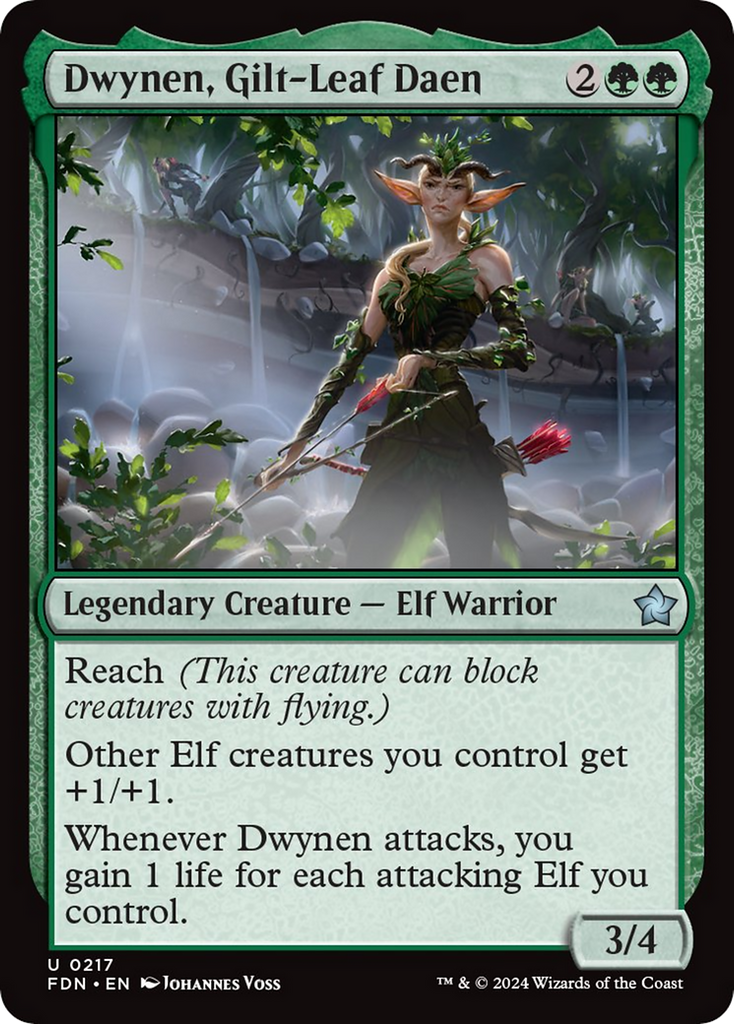 Dwynen, Gilt-Leaf Daen - Foundations #217 Foil