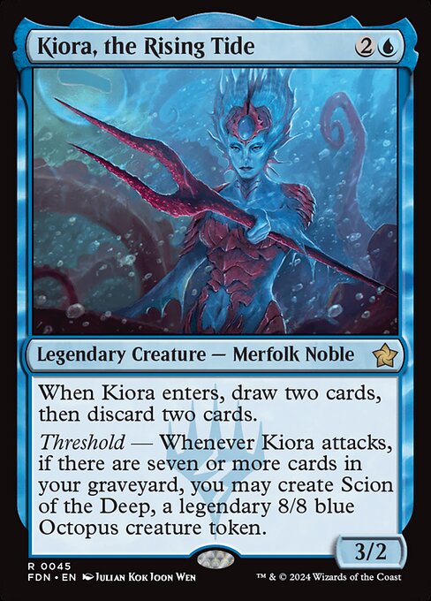 Kiora, the Rising Tide - Foundations (FDN) #45 - Foil
