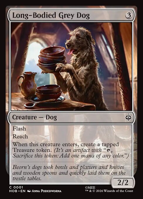 Long-Bodied Grey Dog - (HOB) #1
