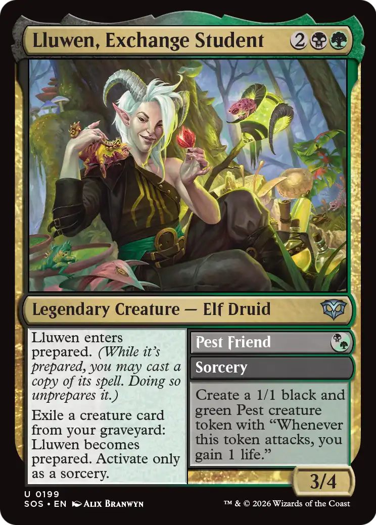 Lluwen, Exchange Student // Pest Friend - (SOS) #199 (Foil)