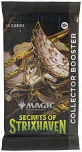 Sealed Magic: The Gathering Secrets of Strixhaven Collector Booster pack, 15 cards, front of wrapper