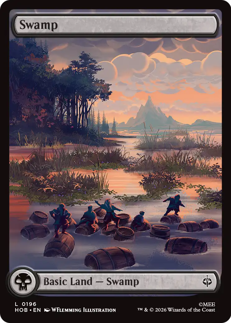 Swamp, The Hobbit #196, full art foil, illustrated by WFlemming Illustration